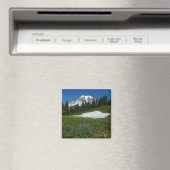 Mount Rainier, Wildblumen und Schnee Magnet (In Situ (Geschirrspüler))