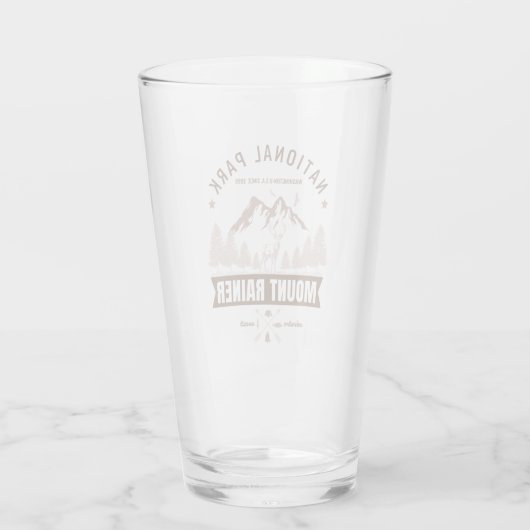 Mount Rainier Wilderness Deer Design Glas (Rückseite)