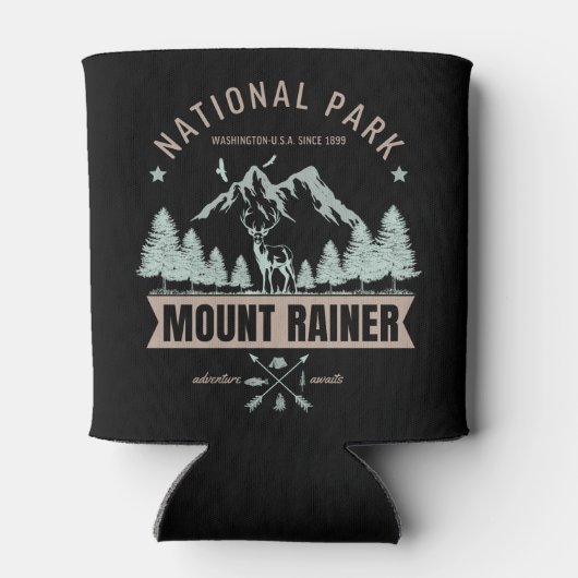 Mount Rainier Wilderness Deer Graphic Dosenkühler (Rückseite)