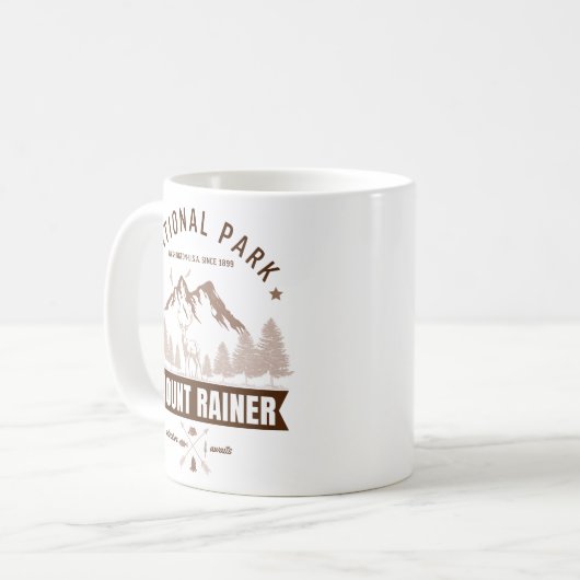 Mount Rainier Wilderness Deer Graphic Kaffeetasse (Vorderseite Links)