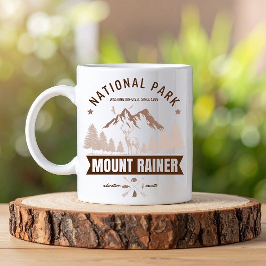 Mount Rainier Wilderness Deer Graphic Kaffeetasse