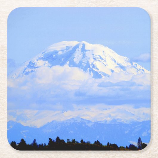 Mount Ranier Rechteckiger Pappuntersetzer (Vorderseite)