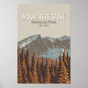 Mount Revelstok Nationalpark Travel Art Vintag Poster