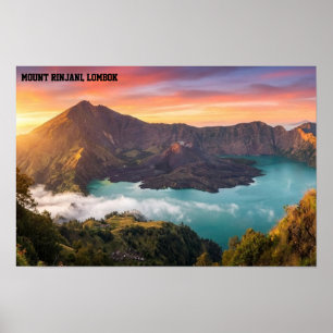 Mount Rinjani Vulkan Krater Sonnenaufgang Wandkuns Poster