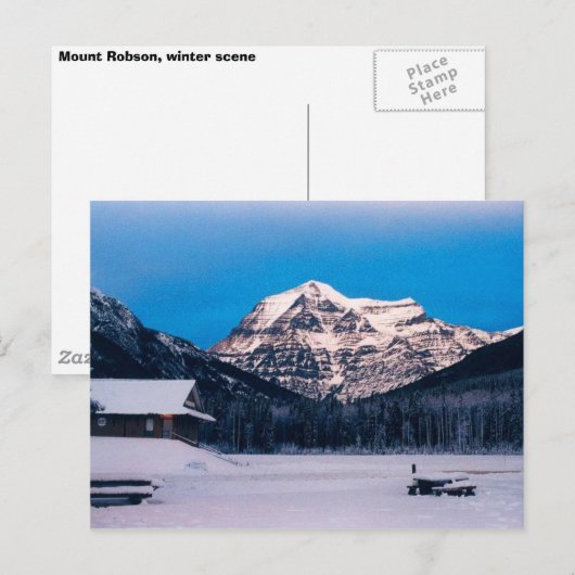 Mount Robson im Winter Postkarte (Vorne/Hinten)