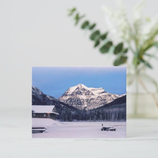 Mount Robson im Winter Postkarte (Stehend Vorderseite)