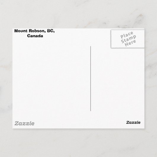 Mount Robson, Kanada Postkarte (Rückseite)