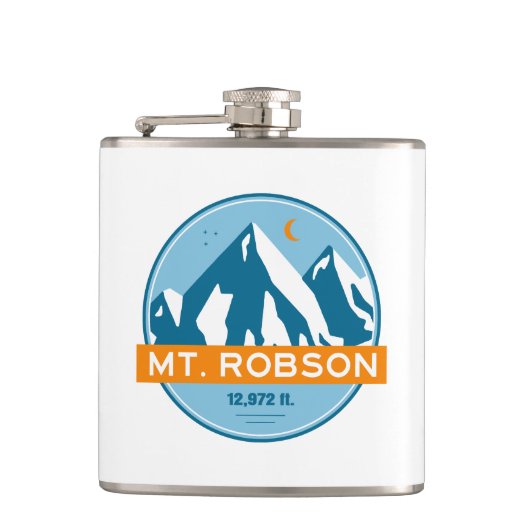 Mount Robson Sterne Mond Flachmann (Vorderseite)