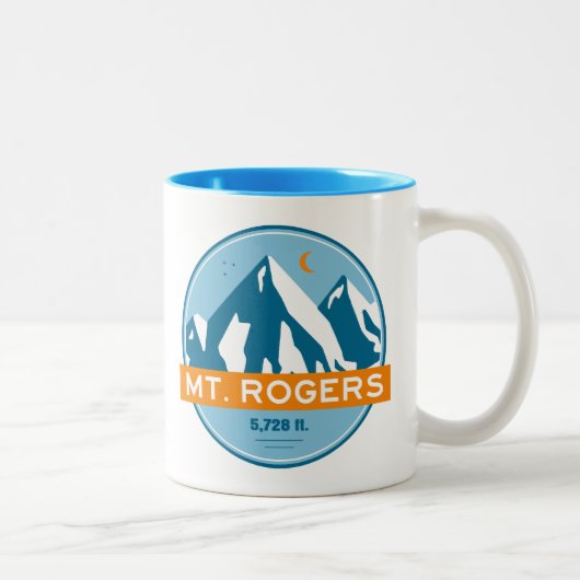 Mount Rogers Virginia Stars Moon Zweifarbige Tasse (Rechts)