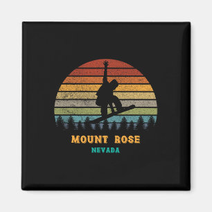 Mount Rose Tahoe Nevada Vintage Sun Snowboarden S Magnet