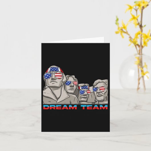 Mount Rushmore 4. Juli Funny Patriotic Preside Karte (Gelbe Blume)