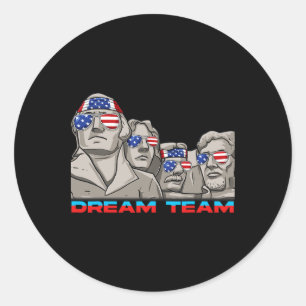 Mount Rushmore 4. Juli Funny Patriotic Preside Runder Aufkleber