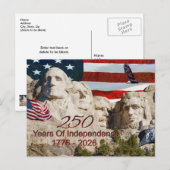 Mount Rushmore Amerika 250 Postkarte (Vorne/Hinten)
