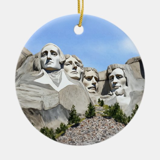 Mount Rushmore Aquarell Keramik Ornament (Vorne)