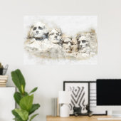 Mount Rushmore Aquarell Poster (Heimbüro)