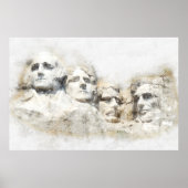 Mount Rushmore Aquarell Poster (Vorne)