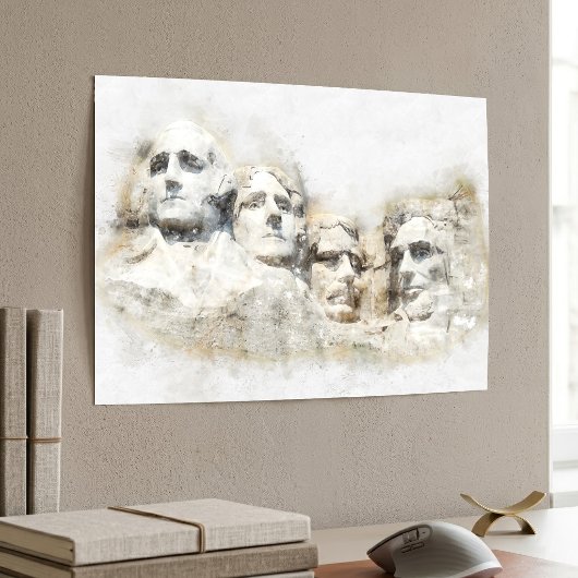 Mount Rushmore Aquarell Poster