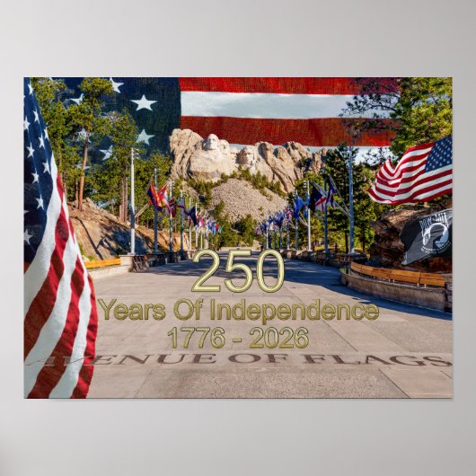 Mount Rushmore Avenue Of Flags Semiquincentennial  Poster (Vorne)