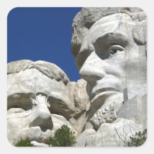 Mount Rushmore Detail Quadratischer Aufkleber