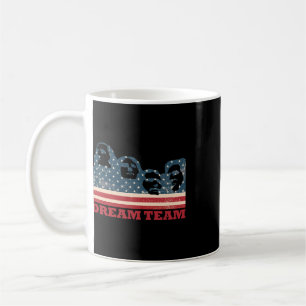 Mount Rushmore Dream Team Patriotische USA-Flagge Kaffeetasse
