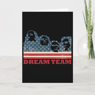 Mount Rushmore Dream Team Patriotische USA-Flagge  Karte