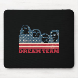 Mount Rushmore Dream Team Patriotische USA-Flagge  Mousepad
