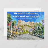 Mount Rushmore Flags Row Postkarte (Vorne/Hinten)