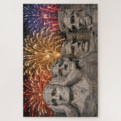 Mount Rushmore Humor with Fireworks Puzzle (Vertikal)