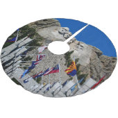 Mount Rushmore individualisierbares Foto Souvenir Polyester Weihnachtsbaumdecke (Schrägansicht)