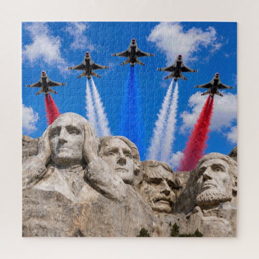 Mount Rushmore Kampfjet-Überflug Puzzle (Vertikal)