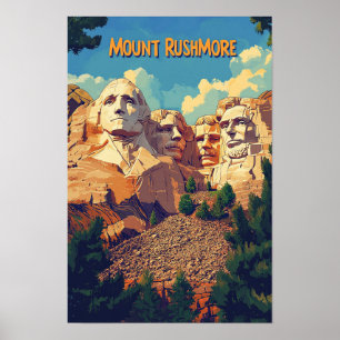 Mount Rushmore Keystone South Dakota USA Travel Poster
