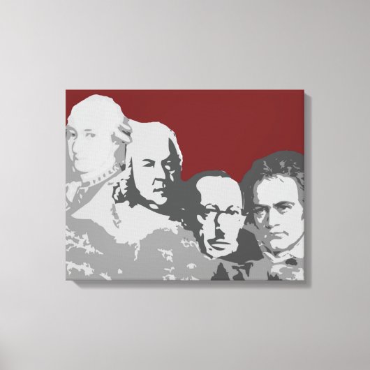 Mount Rushmore Komponisten Red Canvas Print Leinwanddruck (Vorderseite)