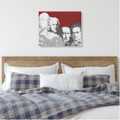Mount Rushmore Komponisten Red Canvas Print Leinwanddruck (Insitu (Schlafzimmer))