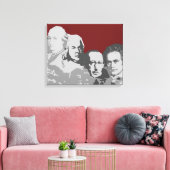 Mount Rushmore Komponisten Red Canvas Print Leinwanddruck (Insitu (Wohnzimmer))