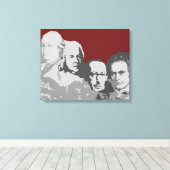 Mount Rushmore Komponisten Red Canvas Print Leinwanddruck (Insitu (Holzboden))