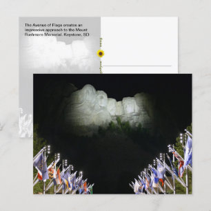 Mount Rushmore Memorial - Abendbeleuchtung - Postkarte