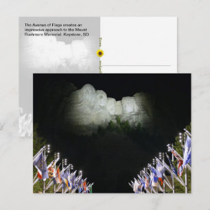Mount Rushmore Memorial - Abendbeleuchtung - Postkarte