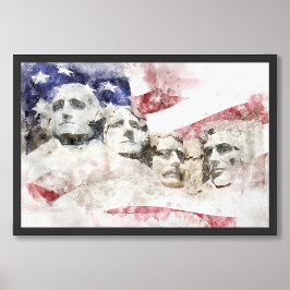 Mount Rushmore mit amerikanischer Flagge schwänzt Fotodruck
