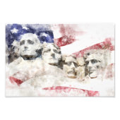 Mount Rushmore mit amerikanischer Flagge schwänzt Fotodruck (Vorne)