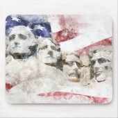 Mount Rushmore mit amerikanischer Flagge schwänzt Mousepad (Vorne)