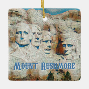 Mount Rushmore National Memorial stilisiert Keramikornament
