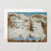 Mount Rushmore National Memorial stilisiert Postkarte (Vorne/Hinten)