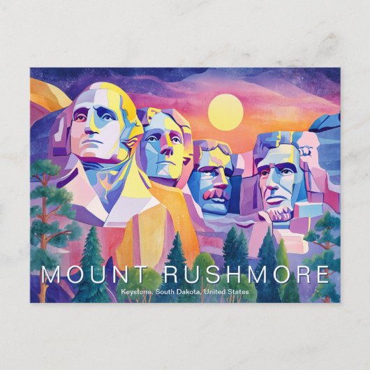 Mount Rushmore National Memorial USA Travel Art Postkarte (Vorderseite)