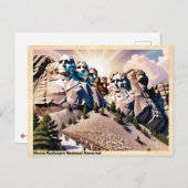 Mount Rushmore National Memorial Vintag Postkarte (Vorne/Hinten)