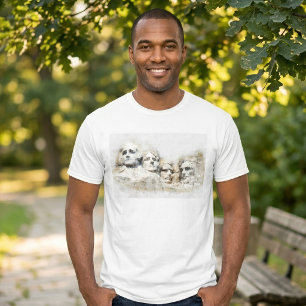 Mount Rushmore Präsidentschafts-Aquarell-Kunst T-Shirt