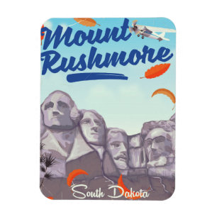 Mount Rushmore-Reiseplakat im Vintage-Stil. Magnet