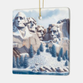 Mount Rushmore Schnee Weihnachten Keramikornament (Links)