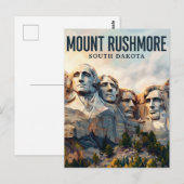 Mount Rushmore South Dakota Postkarte (Vorne/Hinten)
