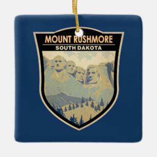 Mount Rushmore South Dakota Reise Kunst Vintage Keramikornament