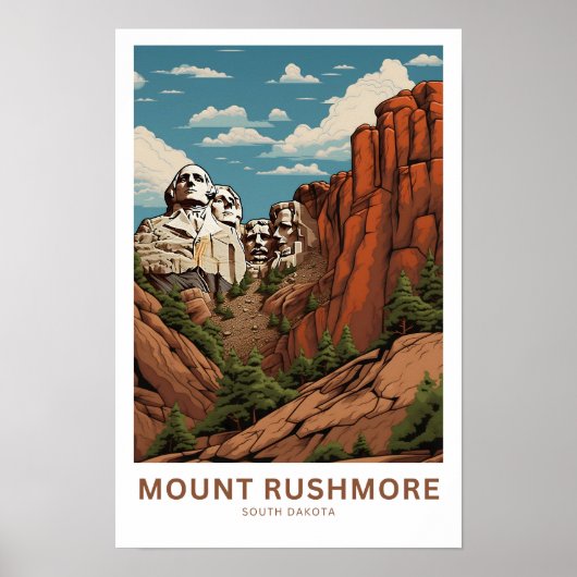 Mount Rushmore South Dakota Travel Print Poster (Vorne)